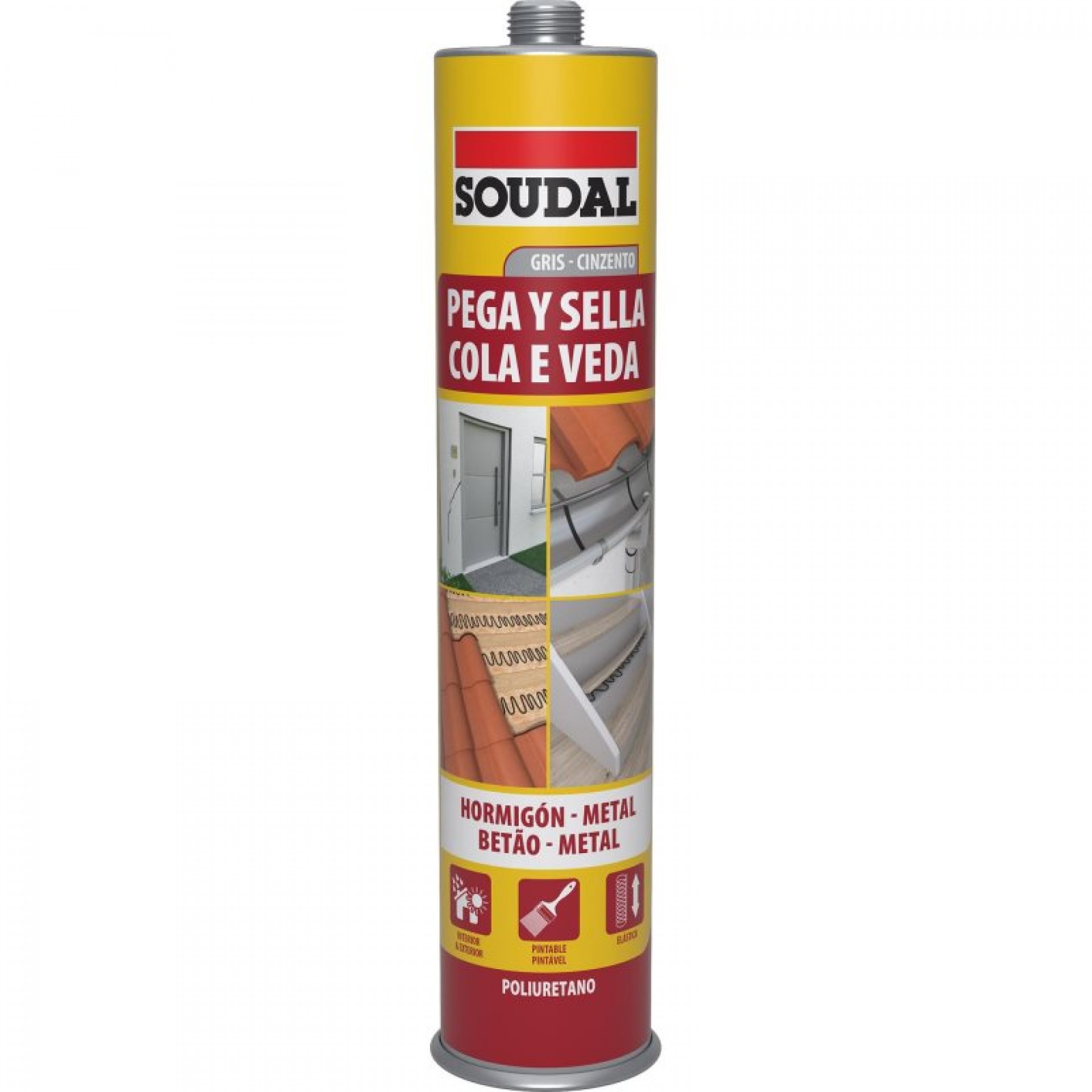 Silicone Cola e Veda Pu Cinza SOUDAL 310ML