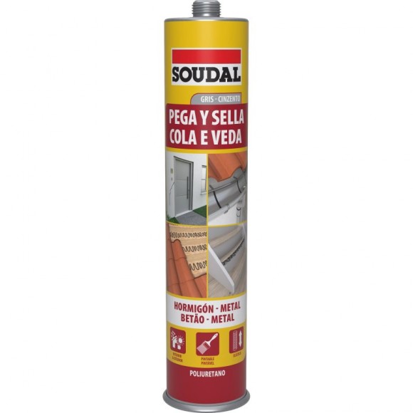 Silicone Cola e Veda Pu Cinza SOUDAL 310ML