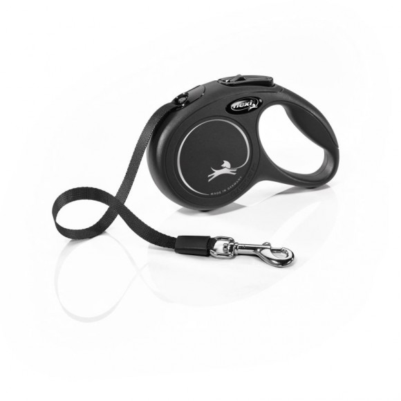 Trela Para Cão Extensível Classic Preta 3M XS FLEXI Trela Para Cão Extensível Classic Preta 3M XS FLEXI