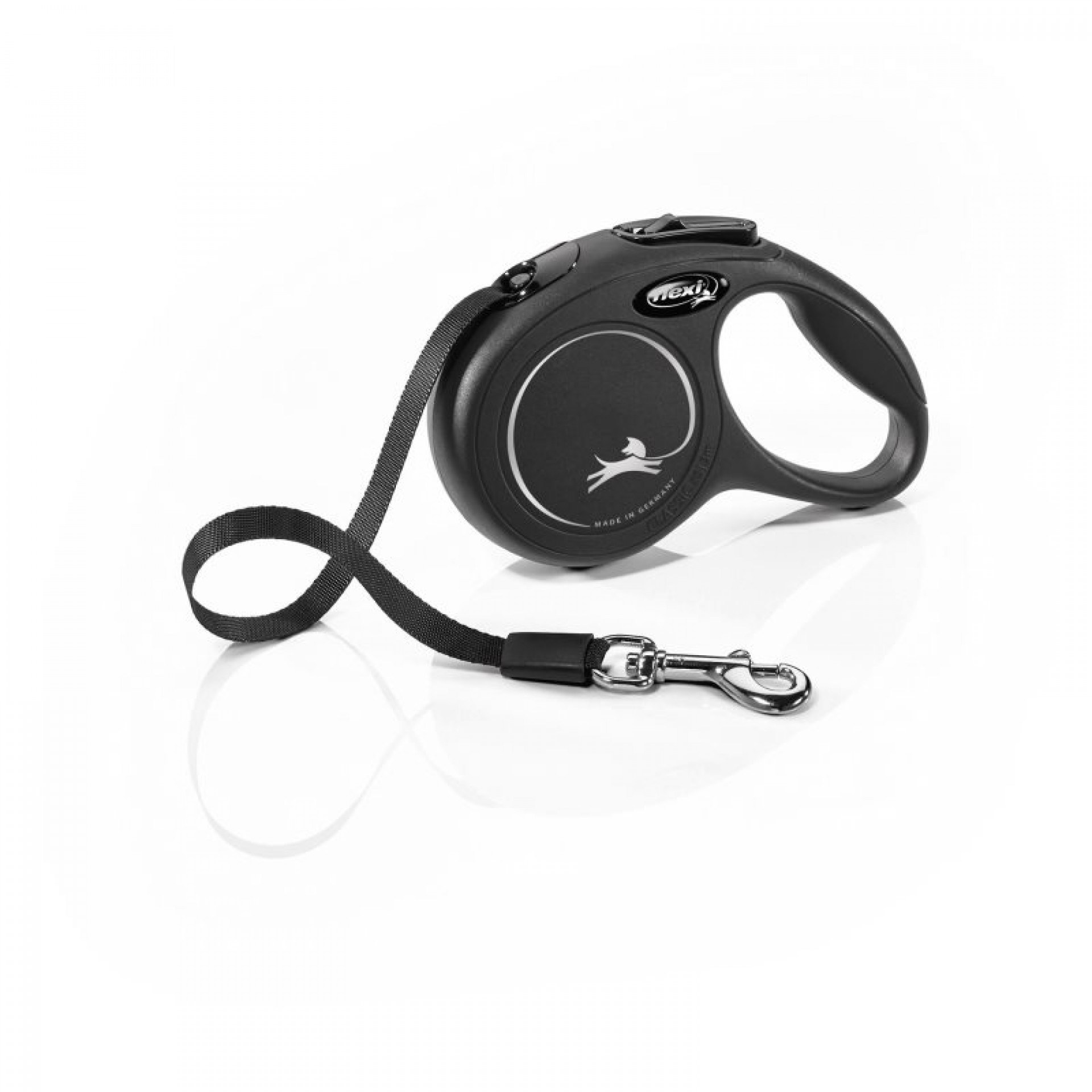 Trela Para Cão Extensível Classic Preta 5M S FLEXI