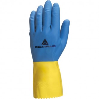 Luva Nitrilo Bicolor Azul E Amarelo DELTA PLUS