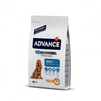 Alim Sc Cão Adulto Médio Frango/Arroz 3 KG ADVANCE Alim Sc Cão Adulto Médio Frango/Arroz 3 KG ADVANCE