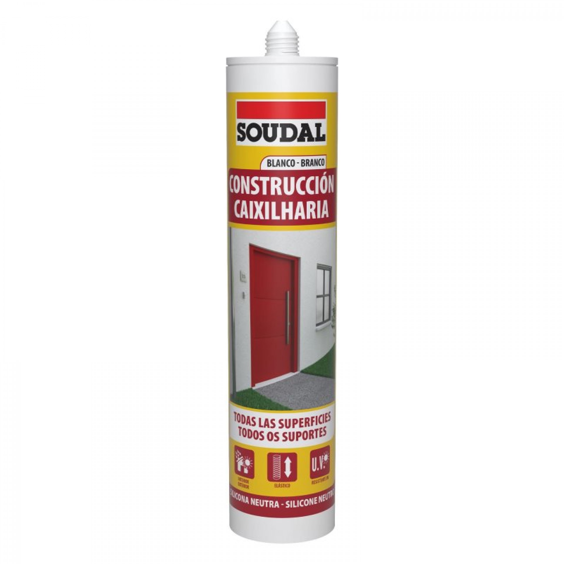 Silicone Construção Neutro Branco SOUDAL 300ML