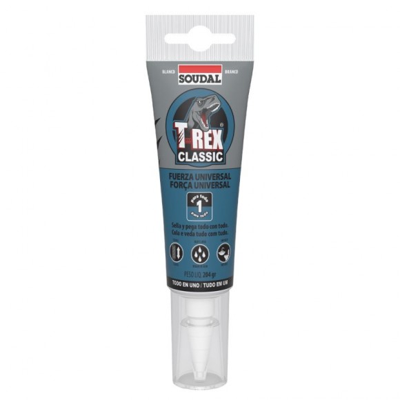 Silicone Cola Forte T-Rex Branca SOUDAL 125ML Silicone Cola Forte T-Rex Branca SOUDAL 125ML
