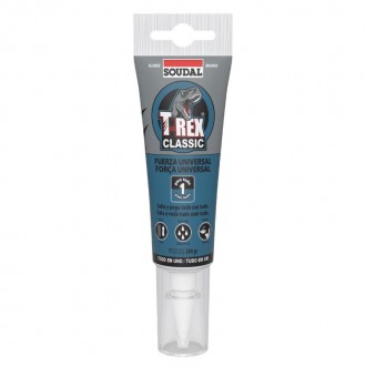 Silicone Cola Forte T-Rex Branca SOUDAL 125ML Silicone Cola Forte T-Rex Branca SOUDAL 125ML