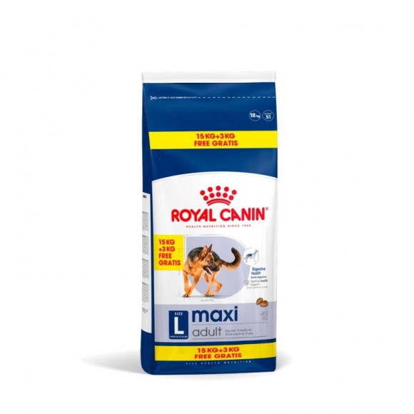 Alimento Seco Cão Maxi Adulto 15+3 KG ROYAL CANIN Alimento Seco Cão Maxi Adulto 15+3 KG ROYAL CANIN