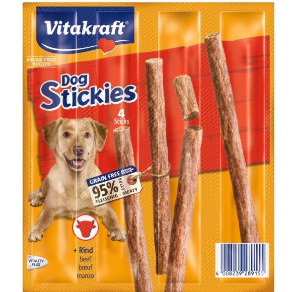 Snack Para Cão Stickies Carne 4X11 G VITAKRAFT Snack Para Cão Stickies Carne 4X11 G VITAKRAFT