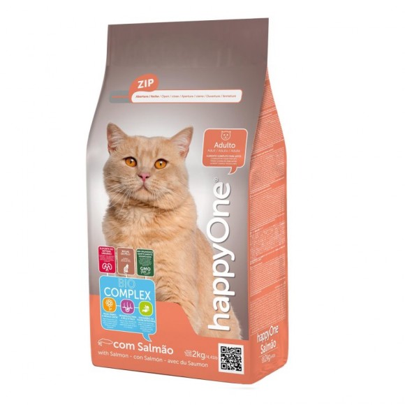 Alimento Seco Para Gato Salmão 2 KG HAPPYONE Alimento Seco Para Gato Salmão 2 KG HAPPYONE