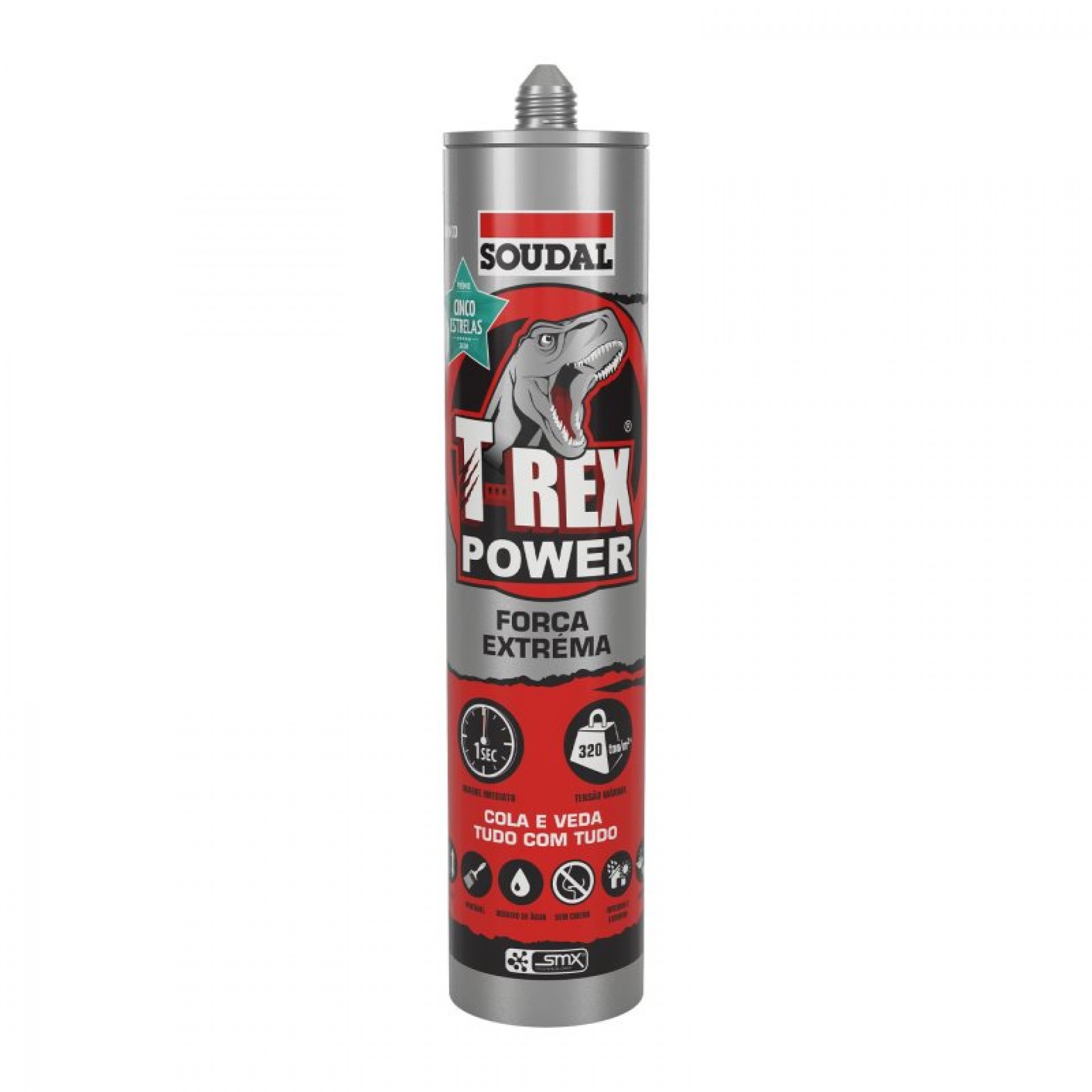 Silicone Cola Forte T-Rex Branca SOUDAL 290ML