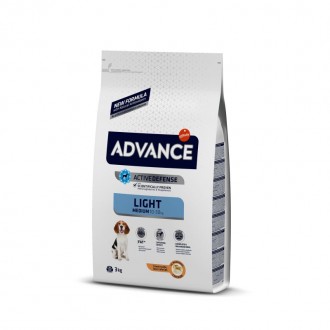 Alimento Seco Cão Adulto Light Médio 3 KG ADVANCE Alimento Seco Cão Adulto Light Médio 3 KG ADVANCE