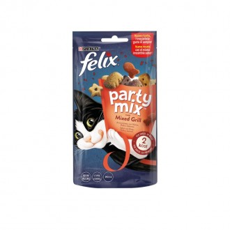 Snack Para Gato Adulto Party Mix GRill 60 GR FELIX Snack Para Gato Adulto Party Mix GRill 60 GR FELIX