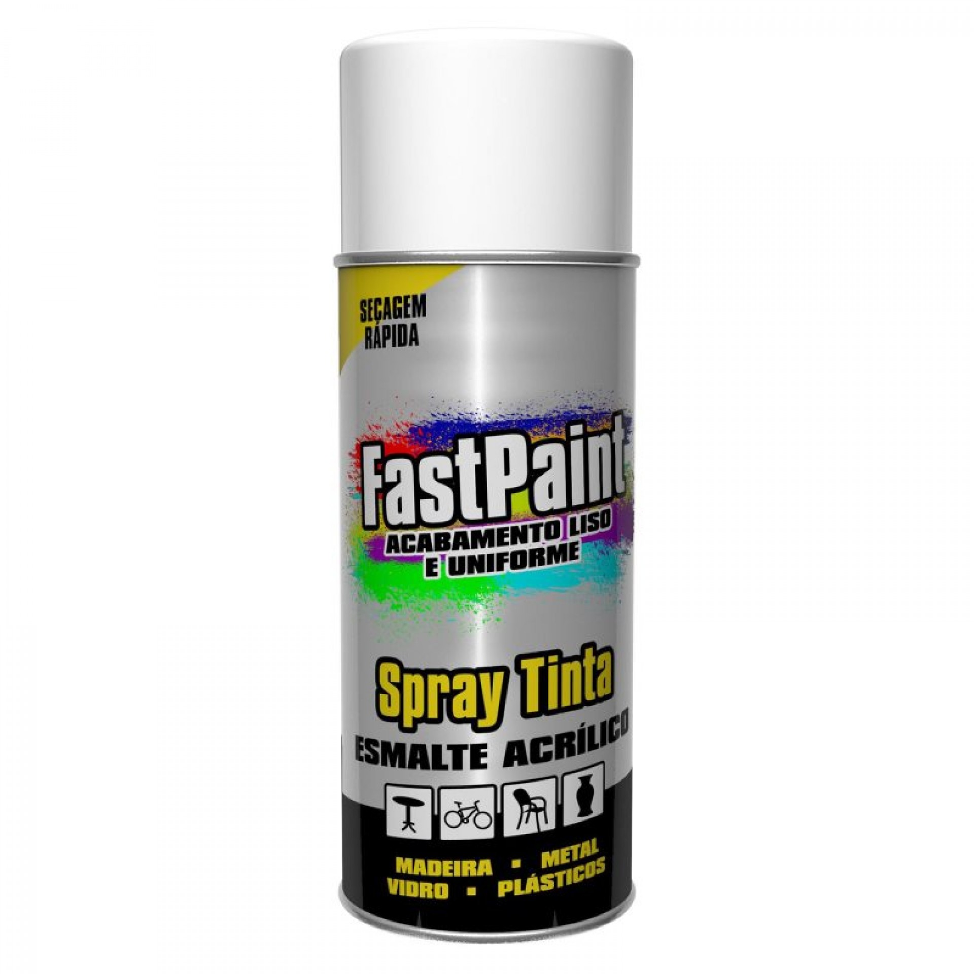 Spray de Pintura Branco Brilhante 400ML FASTPAINT