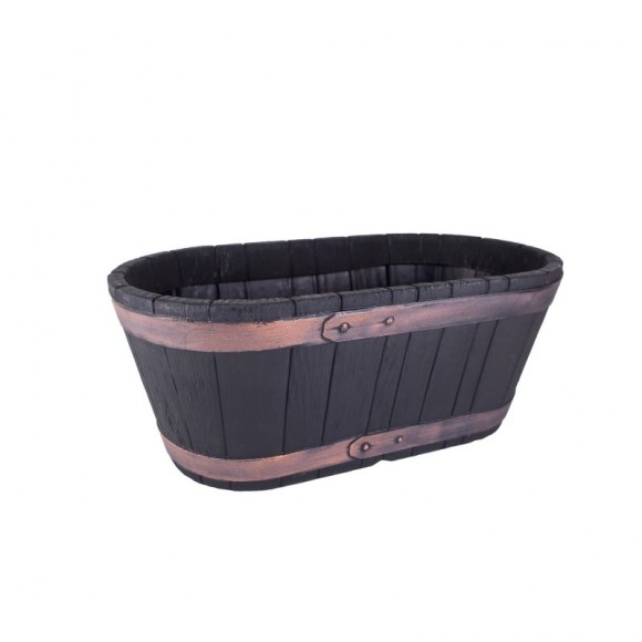 Vaso Barril Imitar Madeira 60,5CM STRATA
