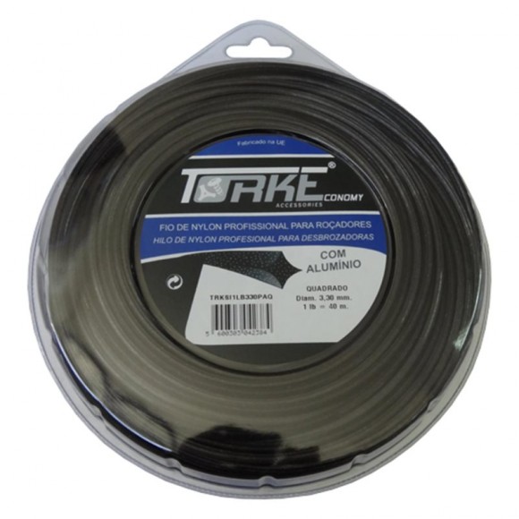 Fio Nylon Quadrado Alumínio 3 MM X 50 M TORKE Fio Nylon Quadrado Alumínio 3 MM X 50 M TORKE