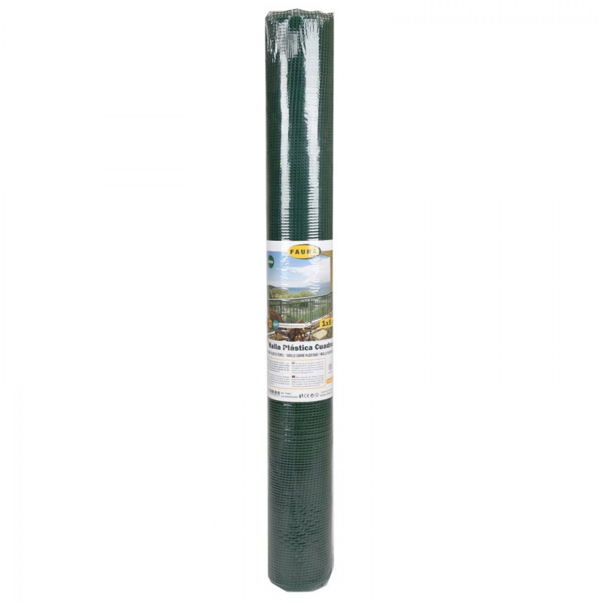Rede Plastificada Quadrada 5 MM Verde 1X5 M FAURA