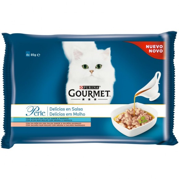 Alimento H�mid Gato Molh Peix 4X85 G GOURMET PERLE