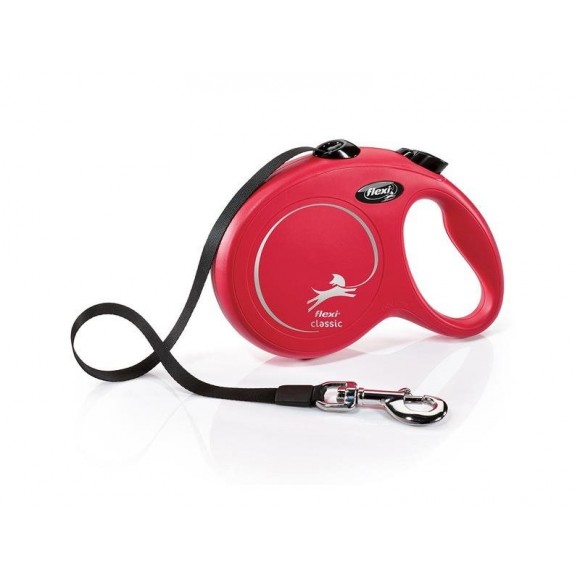 Trela Para Cão Extensível Classic Vermelha 5M L FLEXI Trela Para Cão Extensível Classic Vermelha 5M L FLEXI