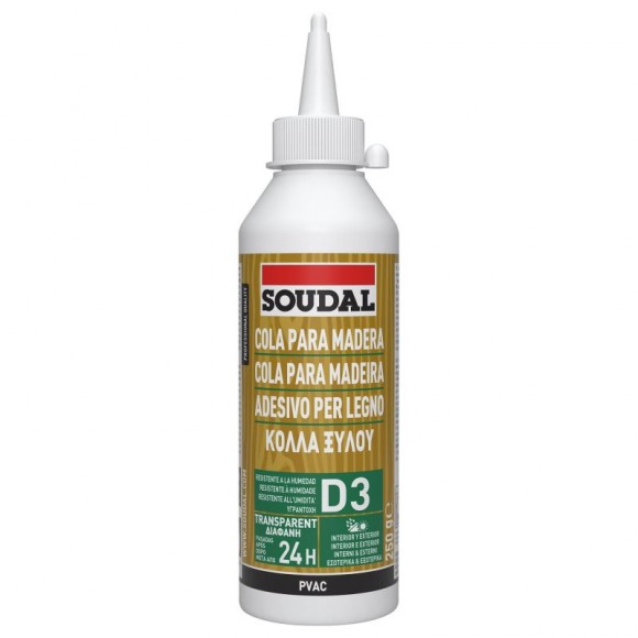 Cola Madeira D3 Branca SOUDAL 250Gr Cola Madeira D3 Branca SOUDAL 250Gr