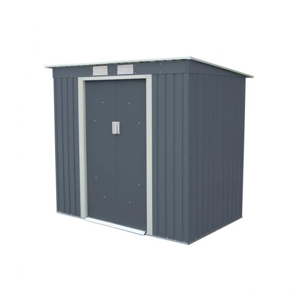Abrigo De Metal Buckingham Cinza 2,43 M2 GARDIUN Abrigo De Metal Buckingham Cinza 2,43 M2 GARDIUN