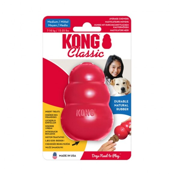 Brinquedo Borracha Classic Para Cão M KONG Brinquedo Borracha Classic Para Cão M KONG