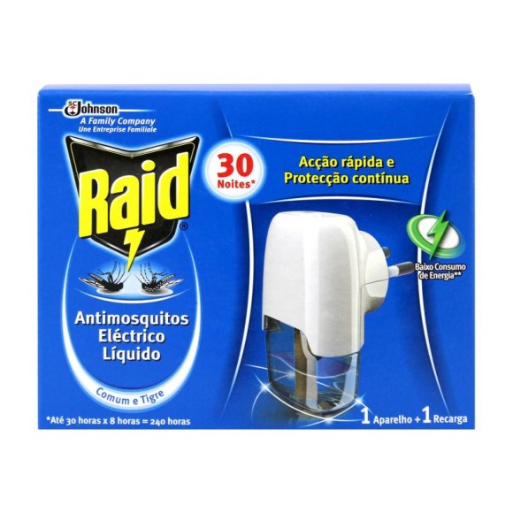 Inseticida Elétrico Aparelho 30 Noites 21 ML RAID Inseticida Elétrico Aparelho 30 Noites 21 ML RAID
