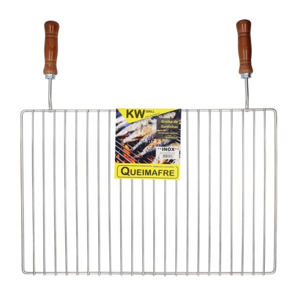 Grelha Churrasco Inox Com 2 Pegas 58X38 CM Grelha Churrasco Inox Com 2 Pegas 58X38 CM