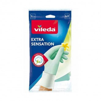 Luva Latex Interior Algod�o Pequeno/ M�dio VILEDA