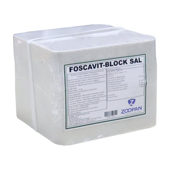 Bloco Sal Foscavit 10 KG ZOOPAN Bloco Sal Foscavit 10 KG ZOOPAN