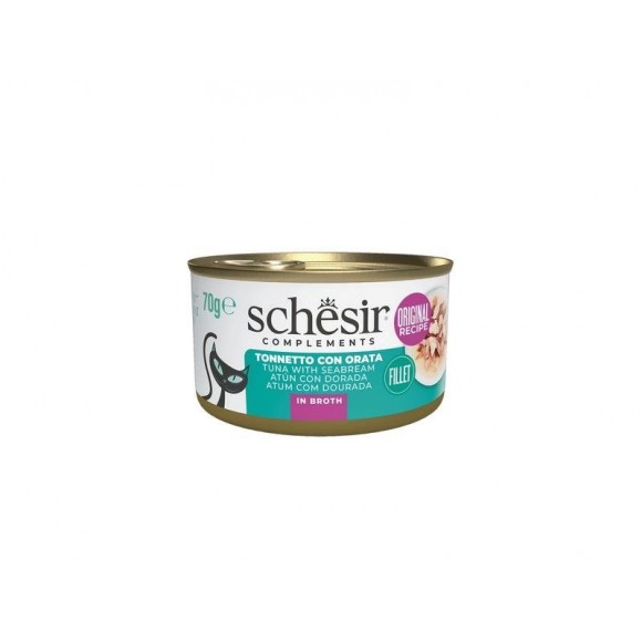 Alimento Gato Atum E Dourado Em Caldo 70 G SCHESIR Alimento Gato Atum E Dourado Em Caldo 70 G SCHESIR