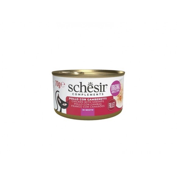 Alimento Húmido Gato Frango/Gambas 70 G SCHESIR Alimento Húmido Gato Frango/Gambas 70 G SCHESIR