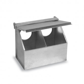 Comedouro Metalico p/ Pombos 2 Buracos