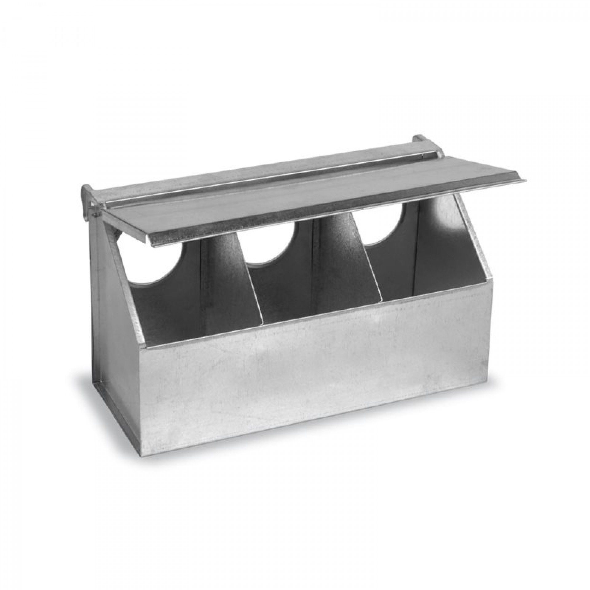 Comedouro Metalico p/ Pombos 3 Buracos