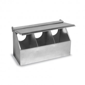 Comedouro Metalico p/ Pombos 3 Buracos