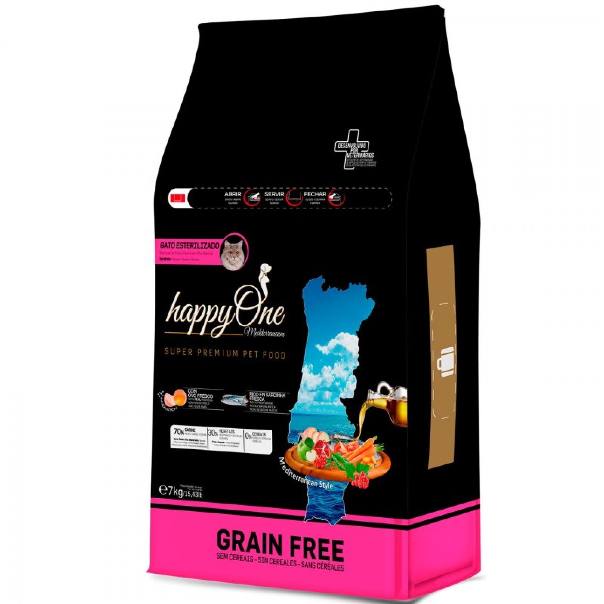 ALIMENTO SECO PARA GATO ESTERILIZADO SARDINHA 7 KG