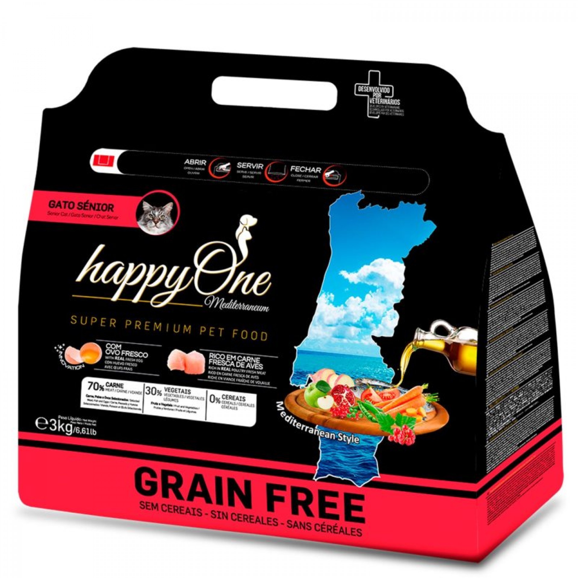 Alimento Gato Sénior 3 KG HAPPYONE MEDITERRANEUM