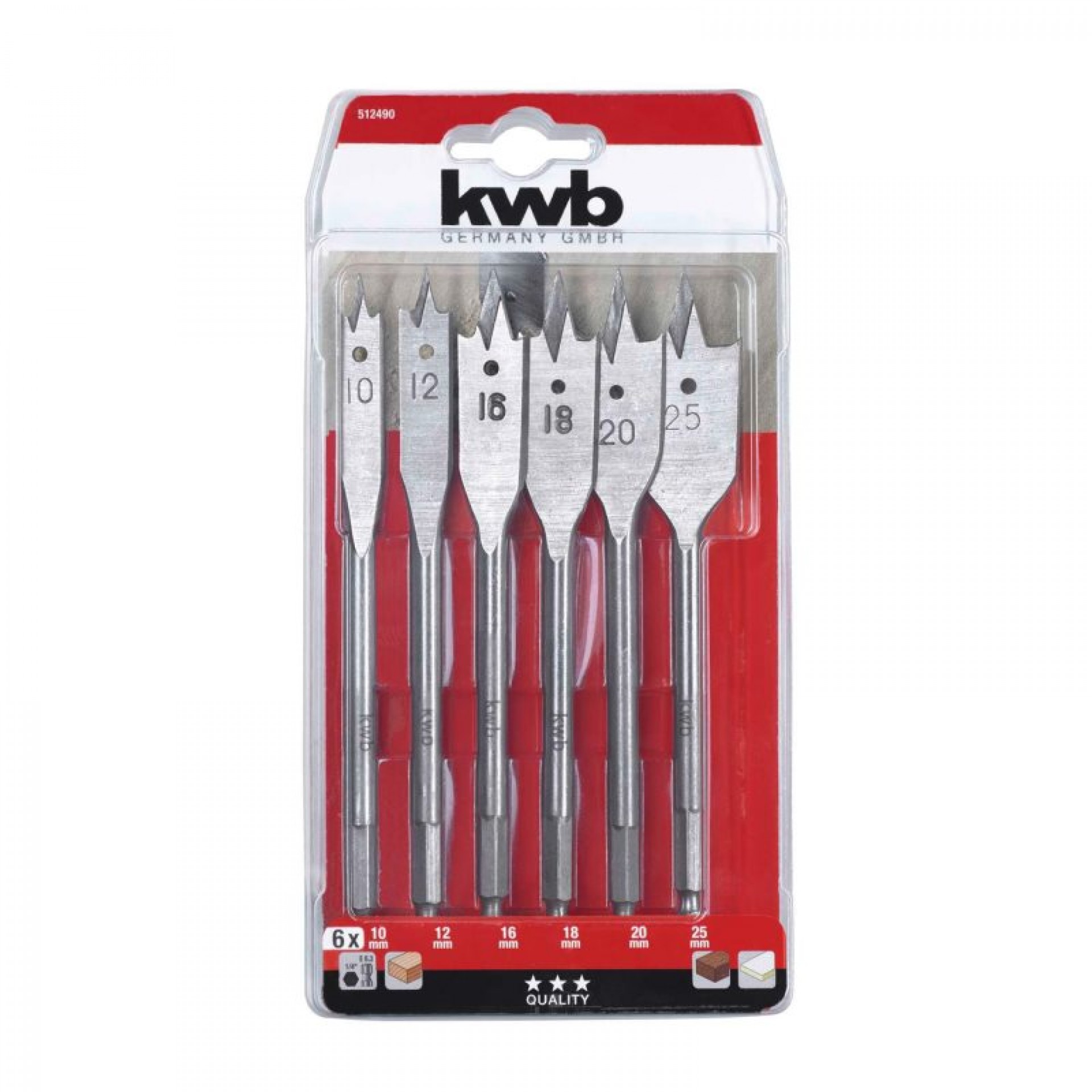Kit 6 Brocas Pala Sortidas KWB