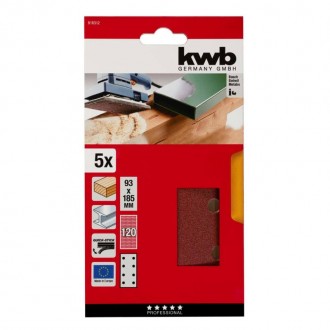 Kit 5 Folhas Lixa 93X180 MM KWB