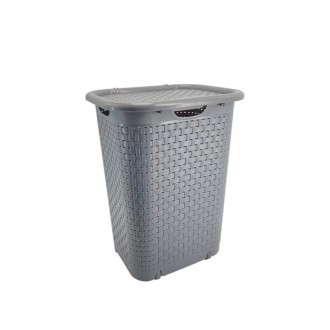 Cesto Roupa Com Rodas Bambu 60 L PETEX