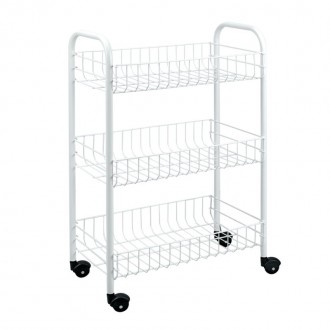 Carrinho De Metal Com Rodas 3 Cestos PETEX