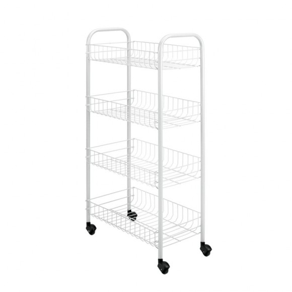 Carrinho De Metal Com Rodas 4 Cestos PETEX