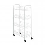 Carrinho De Metal Com Rodas 4 Cestos PETEX