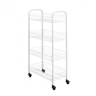 Carrinho De Metal Com Rodas 4 Cestos PETEX