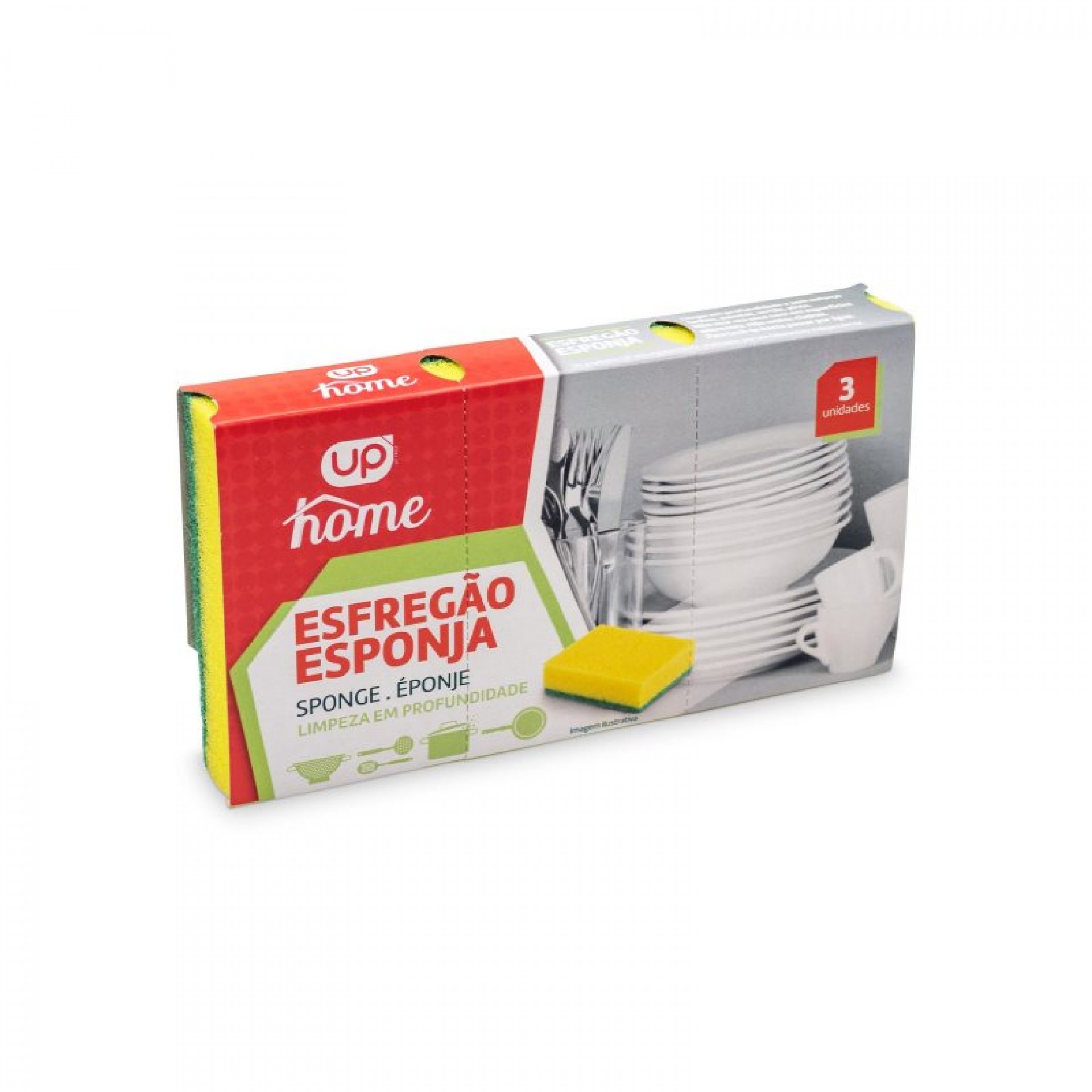 Esfregão Esponja Home 3 UN 500 G UP
