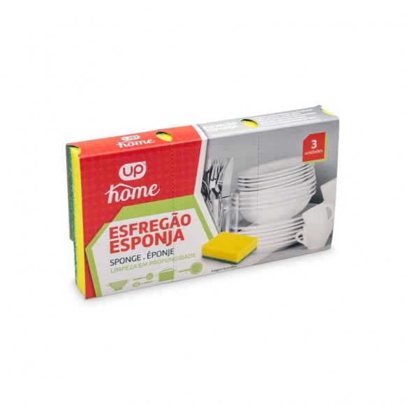 Esfregão Esponja Home 3 UN 500 G UP Esfregão Esponja Home 3 UN 500 G UP