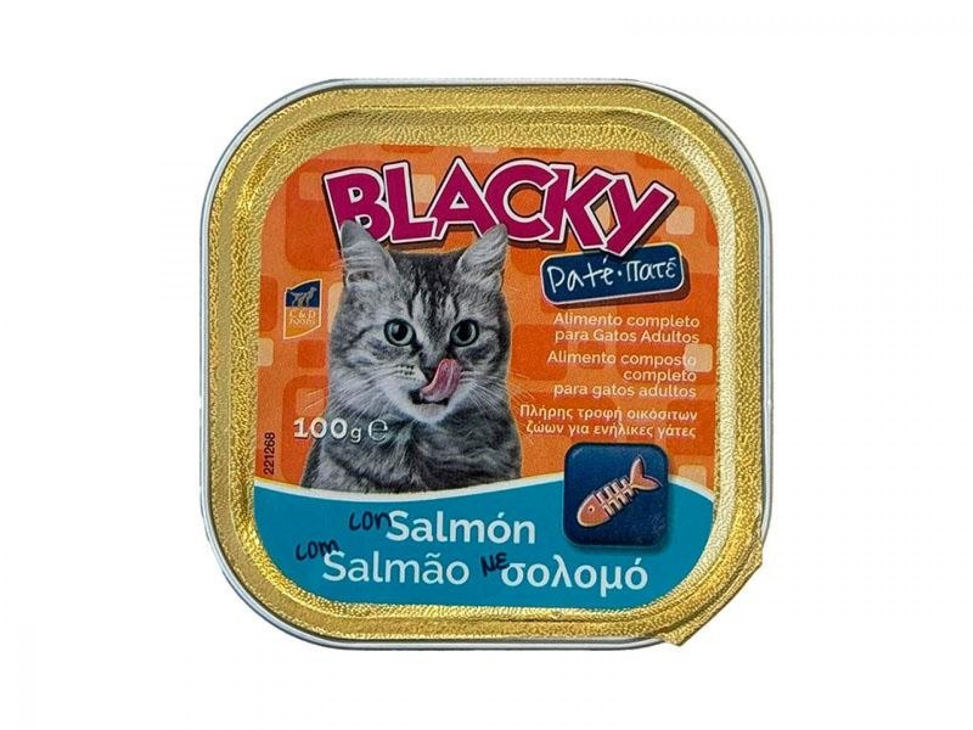 Alimento Húmid Gato Terrina Salmão 100 G BLACKY