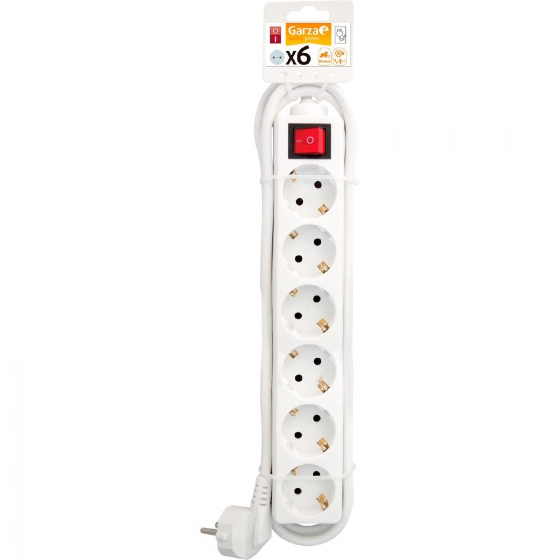 Extensão 6 tomadas int 1,5mm 1,4m branco