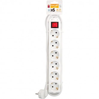 Extens�o 6 tomadas int 1,5mm 1,4m branco