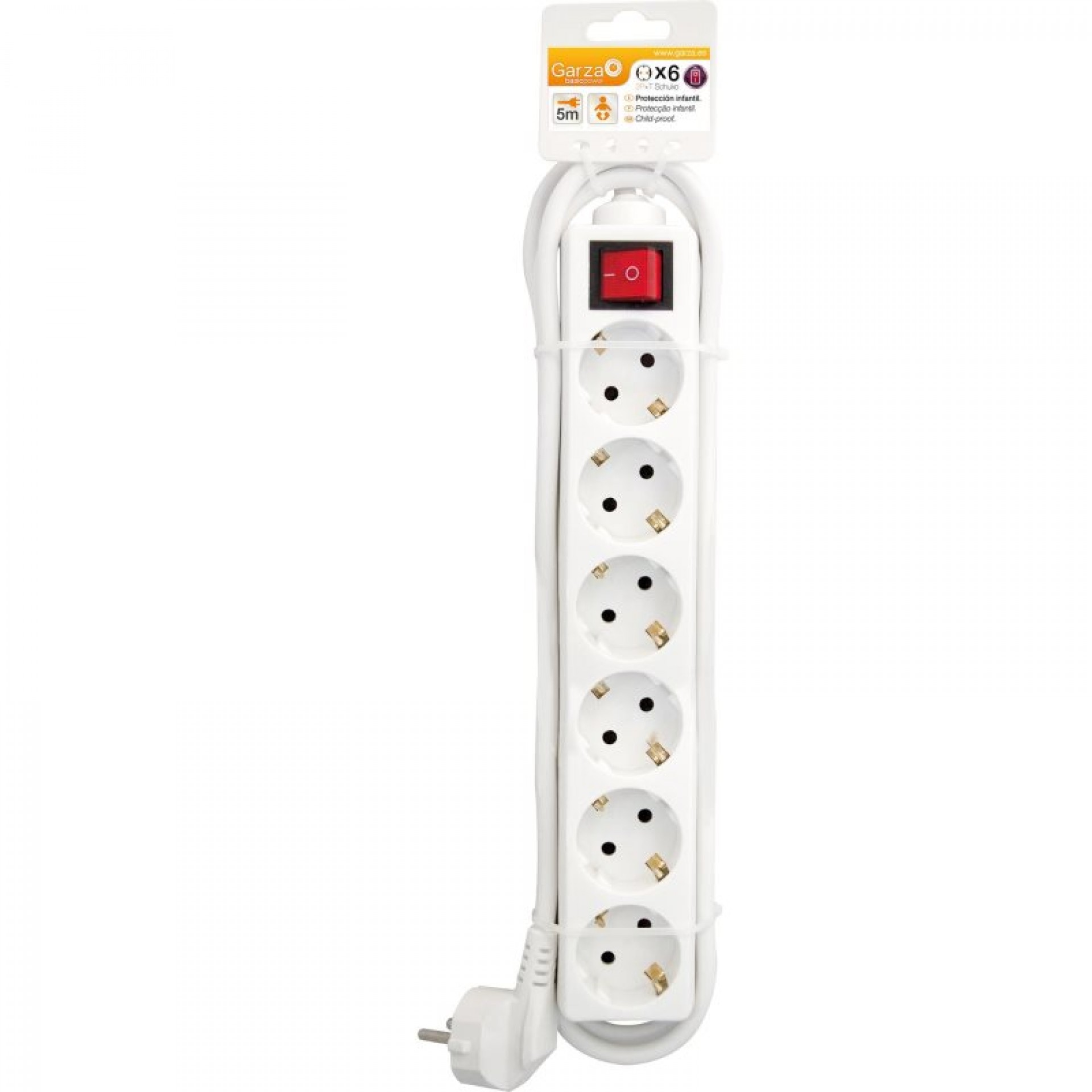 Extensão 6 tomadas int 1,5mm 5m branco