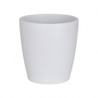 Vaso Cer�mico Orq Thalia Branco Neve 14 CM ARTEVAS