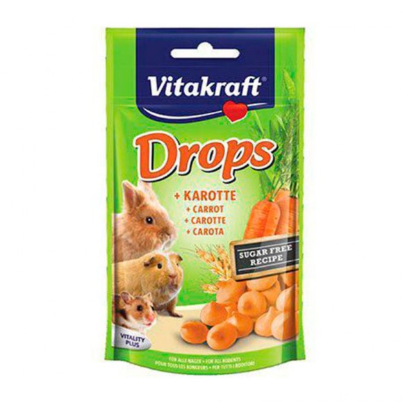 Snack P/Roedores Drops Cenoura 75 G VITAKRAFT Snack P/Roedores Drops Cenoura 75 G VITAKRAFT